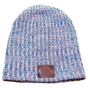 Love Your Melon Pink and Blue Speckled Slouch Beanie Adult One Size LYM